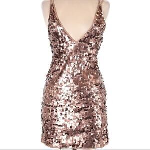 Kimchi Blue Rose Gold Sequin Dress Top | 250865